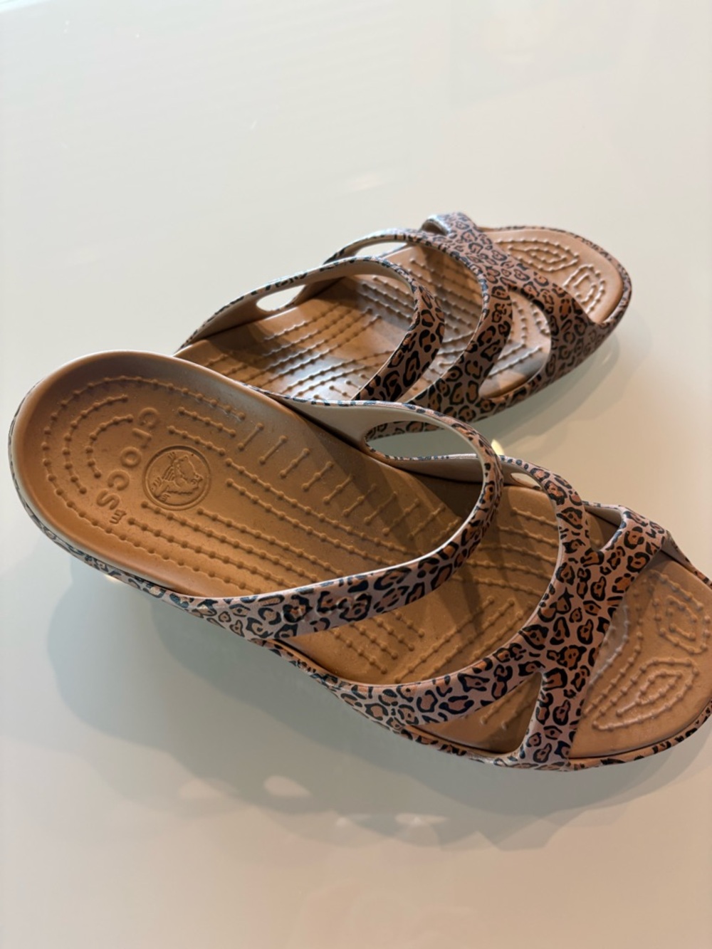 Animal Print Crocs Strappy Sandals, 7 - Picture 2 of 7